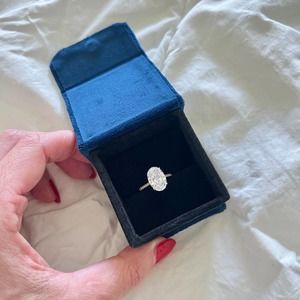 Oval Silver CZ Engagement Ring - US 6.5